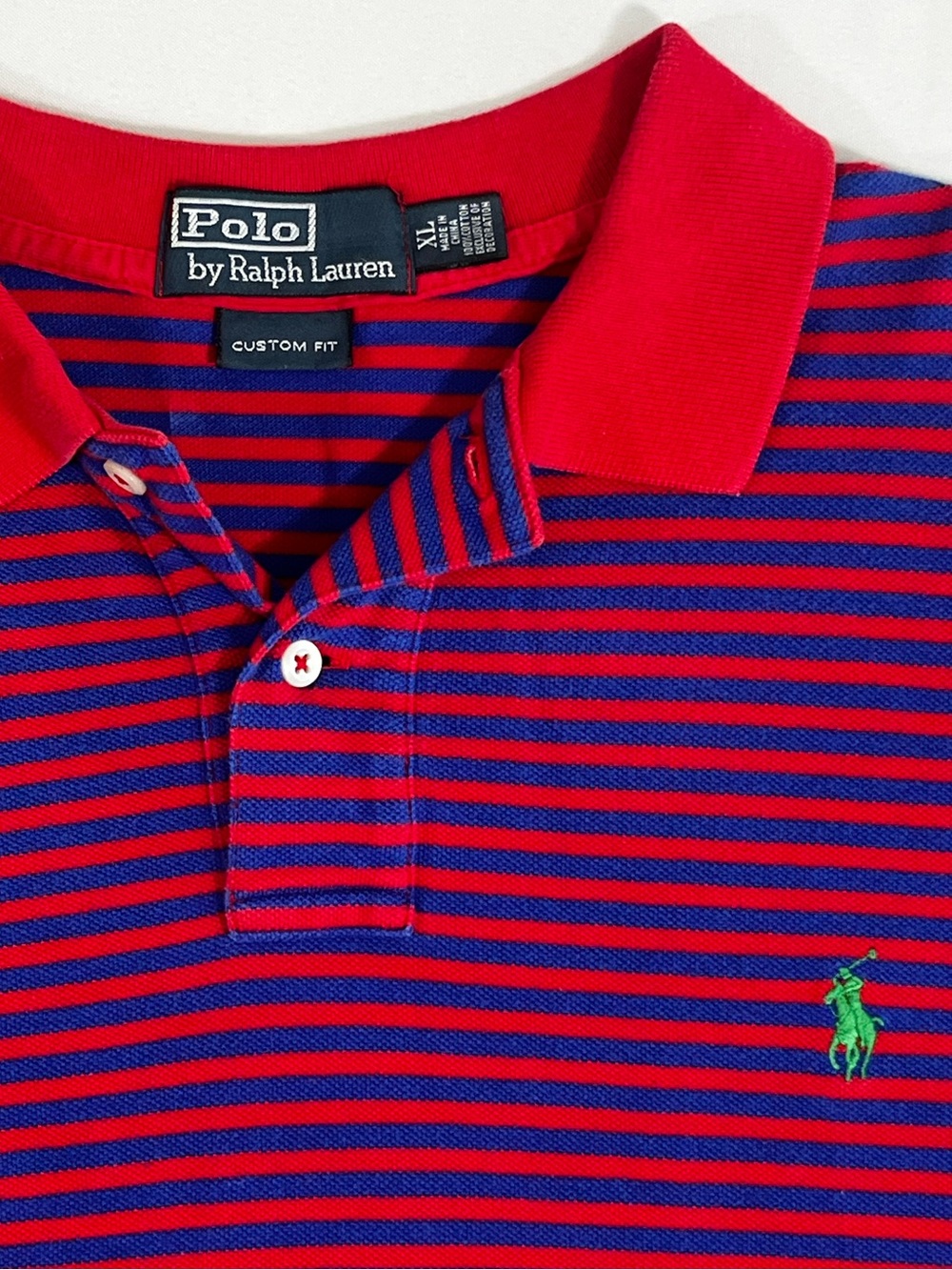Polo Ralph Lauren Red/Blue Striped Polo Men’s XL Cotton